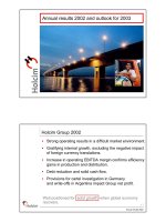 annual results 2002 and outlook for 2003 holcim