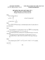 ĐỀ KIỂM TRA BÁN KẾT HỌC KỲ 1 MÔN TOÁN LỚP 11. NĂM HỌC 2010-2011 TRƯỜNG THPT VŨ DUY THANH ppsx