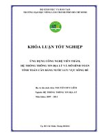 ỨNG DỤNG CÔNG NGHỆ VIỄN THÁM, hệ THỐNG THÔNG TIN địa lý và mô HÌNH TOÁN TÍNH TOÁN cân BẰNG nước lưu vực SÔNG bé