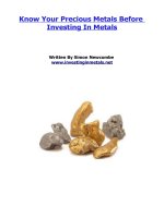 know your precious metals before