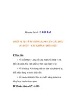 Giáo án đại số 12: BÀI TẬP PHÉP VỊ TỰ VÀ SỰ ĐỒNG DẠNG CỦA CÁC KHỐI ĐA DIỆN - CÁC KHỐI ĐA DIỆN ĐỀU doc