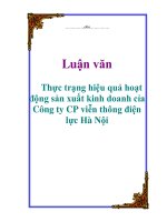 Luận văn: Thực trạng hiệu quả hoạt động sản xuất kinh doanh cỉa Công ty CP viễn thông điện lực Hà Nội ppt