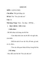 Giáo án mầm non chương trình đổi mới: Đề tài: Thơ: 