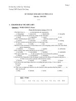 KỲ THI HỌC SINH GIỎI CẤP TÌNH LẦN II Năm học : 2010-2011 - Trường THPT Chuyên Tiền Giang pptx