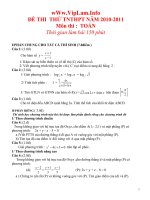 Đề thi thử tốt nghiệp THPT năm 2010 - 2011 môn toán ppsx