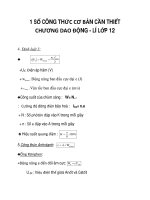 1 SỐ CÔNG THỨC CƠ BẢN CẦN THIẾT CHƯƠNG DAO ĐỘNG - LÍ LỚP 124. Định luật 3: docx