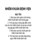 Giáo án khoa điều dưỡng - NHIỄM KHUẨN BỆNH VIỆN pps