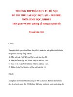 TRƯỜNG THPTĐÀO DUY TỪ HÀ NỘI ĐỀ THI THỬ ĐẠI HỌC ĐỢT 3 MÔN: SINH HỌC _1 doc