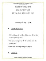 Giáo án mầm non chương trình đổi mới: HOẠT ĐỘNG:TẠO HÌNH CHỦ ĐỀ: THỰC VẬT ĐỀ TÀI: TẠO HÌNH VƯỜN CÂY pps