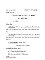 Giáo án đại số 12: ĐỒNG DẠNG PHÉP VỊ TỰ VÀ SỰ CỦA CÁC KHỐI ĐA DIỆN.CÁC KHỐI ĐA DIỆN ĐỀU (2 Tiết) ppsx