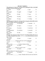 ĐỀ TRẮC NGHIỆM MÔN TIẾNG ANH - ĐỀ 3 ppsx