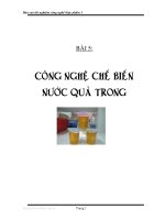 Thí nghiệm công nghệ thực phẩm 1 - BÀI 5: CÔNG NGHỆ CHẾ BIẾN NƯỚC QUẢ TRONG potx