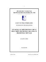 Luận văn Xây dựng các biện pháp duy trì và phát triển thị trường công ty Frudential Việt Nam