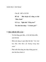 Giáo án mầm non chương trình đổi mới: Rèn luyện kỹ năng ca hát “Mùa Xuân” Kết hợp : Nghe hát “Nắng tươi” Trò chơi âm nhạc : “Ai đoán giỏi ” ppt