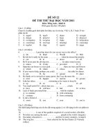 ĐỀ SỐ 22 - ĐỀ THI THỬ ĐẠI HỌC NĂM 2011 Môn: Tiếng Anh – Khối D pps