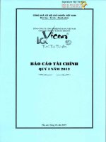 báo cáo tài chính quý 1 năm 2013 công ty cổ phần xi măng bỉm sơn