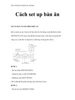 Giáo trình quản trị khách sạn, nhà hàng - Cách set up bàn ăn ppsx