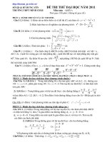 THPT MINH CHÂU ĐỀ THI THỬ ĐẠI HỌC NĂM 2011 doc