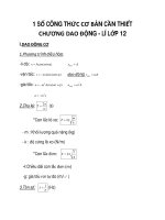 1 SỐ CÔNG THỨC CƠ BẢN CẦN THIẾT CHƯƠNG DAO ĐỘNG - LÍ LỚP 12 phần 1 pdf