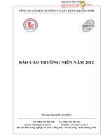 báo cáo thường niên năm 2012 công ty cổ phần xi măng và xây dựng quảng ninh