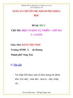 Giáo án mầm non chương trình đổi mới: Đề tài: MƯA CHỦ ĐỀ: HIỆN TƯỢNG TỰ NHIÊN pps