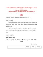14 ĐỀ THI THỬ CD&DH TRƯỜNG TPHP VÕ QUẾ 1- NĂM 2011 Môn thi: ĐỊA LÝ, Khối C đề 3+4 docx