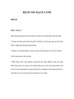 BỆNH TIM MẠCH VÀNH - Phần VII potx