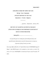 MẪU ĐƠN YÊU CẦU TẠM DỪNG LÀM THỦ TỤC HẢI QUAN ppt