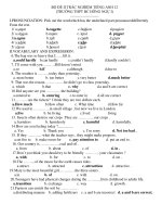 BỘ ĐỀ II TRẮC NGHIỆM TIẾNG ANH 12 (TRƯỜNG THPT BC HÔNG NGỰ I) potx