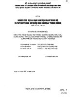 Điều tra hiện trạng hệ thống nguồn nước, nhu cầu dùng nước và các giải pháp phòng chống hạn đã áp dụng ở nam trung bộ và tây nguyên