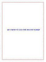 Quy định về giải thể doanh nghiệp