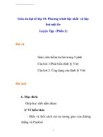 Giáo án đại số lớp 10: Phương trình bậc nhất và bậc hai một ẩn - 2 potx