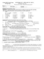 ĐỀ THI HỌC KỲ 1 – MÔN ANH VĂN LỚP 12 NĂM HỌC 2010 -2011 - Trường THPT Trưng Vương ppsx