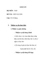 Giáo án mầm non chương trình đổi mới: ĐỀ TÀI : CHÚ GÀ CON Lớp: 18-24 tháng potx