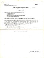 Khoa vật lý K33 năm 2 - Đề thi Quang học potx