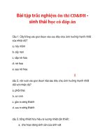 Bài tập trắc nghiệm ôn thi CD&ĐH sinh thái học có đáp án phần 1 pot