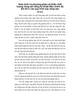 Giáo trình và phương pháp cải thiện chất lượng nông sản bằng kỹ thuật điều chỉnh độ ẩm khi ủ vào quy trình say nông sản p1 pdf