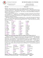 ĐỀ THI THỬ ĐẠI HỌC LẦN 4 NĂM 2010 Môn thi: TIẾNG ANH ppsx