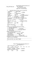 Đề kiểm Định chất lượng giữa học kỳ I Môn Tiếng Anh 8 pot