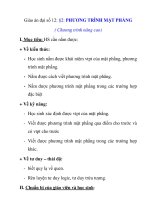 Giáo án đại số 12: §2: PHƯƠNG TRÌNH MẶT PHẲNG ( Chương trình nâng cao) pptx