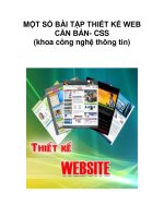MỘT SỐ BÀI TẬP THIẾT KẾ WEB CĂN BẢN- CSS (khoa công nghệ thông tin)._1 doc