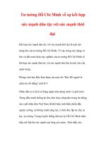 Tư tưởng Hồ Chí Minh về sự kết hợp sức mạnh dân tộc với sức mạnh thời pot