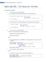 Ngôn ngữ SQL – Các dạng truy vấn khác pps