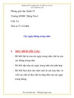 Giáo án mầm non chương trình đổi mới: Các ngày tháng trong năm pdf