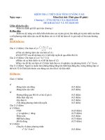 KIỂM TRA 1 TIẾT GIẢI TÍCH 12 NÂNG CAO Môn:Giải tích (Thời gian 45 phút) Chương 1 : ỨNG DỤNG CỦA ĐẠO HÀM ĐỂ KHẢO SÁT VÀ VẼ HÀM SỐ ppt