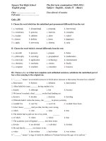 The first term examination( 2010-2011) ppt