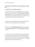 Lịch Sử Tư Tưởng trước Marx - Phần Mười Một: Triết Học Cổ Điển Đức - Nội dung khái niệm của triết học Kant potx