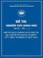 Truyền dẫn chính sách tiền tệ qua kênh tín dụng nghiên cứu thực nghiệm ở việt nam