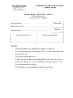 KÌ THI CHỌN HỌC SINH GIỎI TỈNH LỚP 12 NĂM HỌC 2010-2011 Môn thi: TIẾNG ANH 12 THPT – BẢNG B pdf