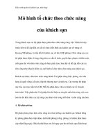 Giáo trình quản trị khách sạn, nhà hàng - Mô hình tổ chức theo chức năng của khách sạn potx